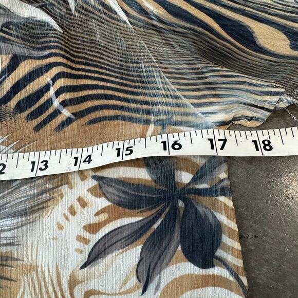 Vintage Y2K Palm Tree Sheer Fairy Summer Vacation Floral Women Small - Picture 4 of 5